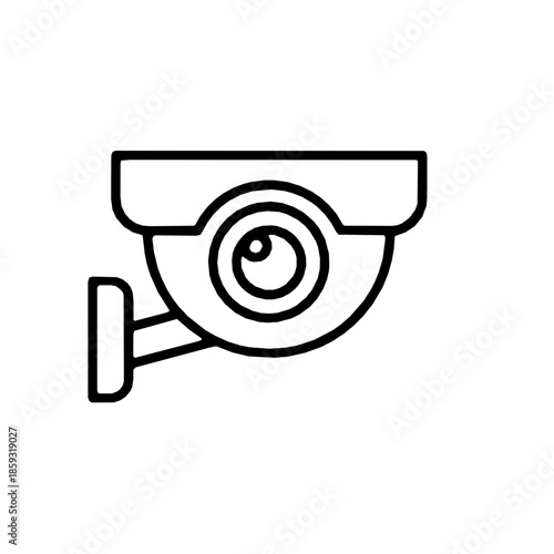 Smart security camera surveillance accessibility outline icon (vector)