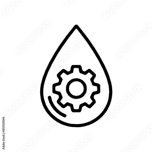 Smart water meter conservation accessibility outline icon (vector)