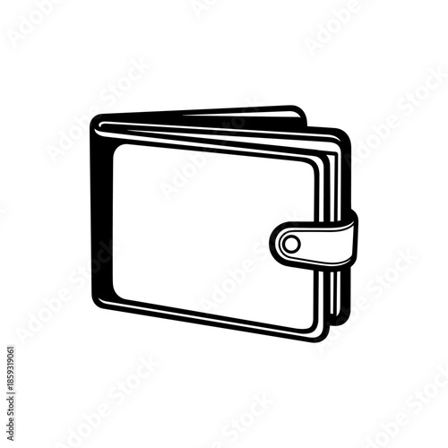 Classic Bi-Fold Wallet Icon - Simple and Versatile Design for Everyday Use