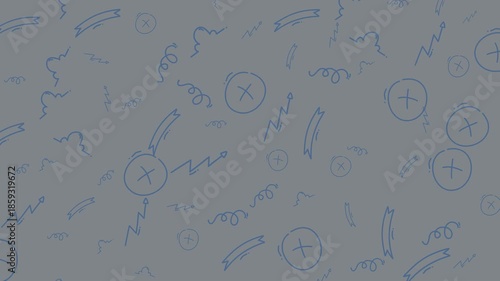 Gray background with blue doodles and symbols suitable for digital designs, social media posts, presentations, and creative projects. Great for visual content