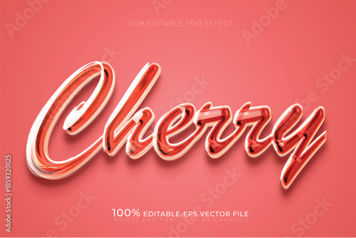 CHERRY Glossy Liquid Red Fruit Text Effect