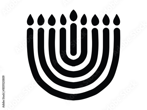 Jewish Menorah Illustration. Traditional Religious Icon