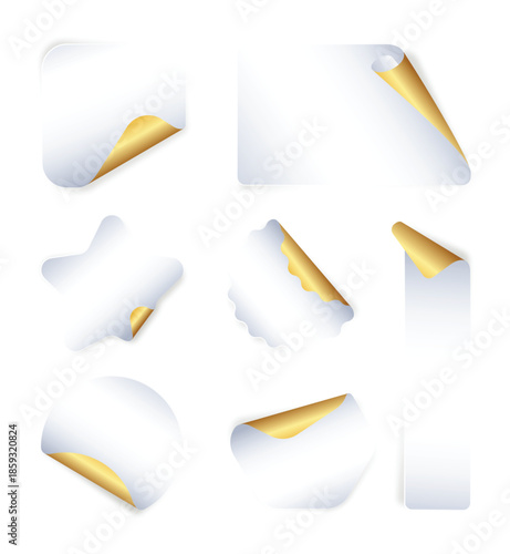 Professional yellow corporate with header realistic curled paper corner vector