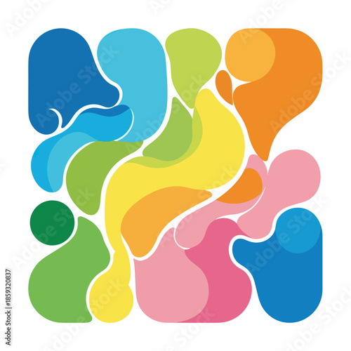 Vibrant Abstract Shapes in a Colorful Composition.