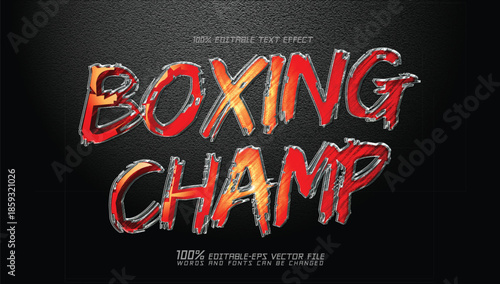 boxing champion editable text effect