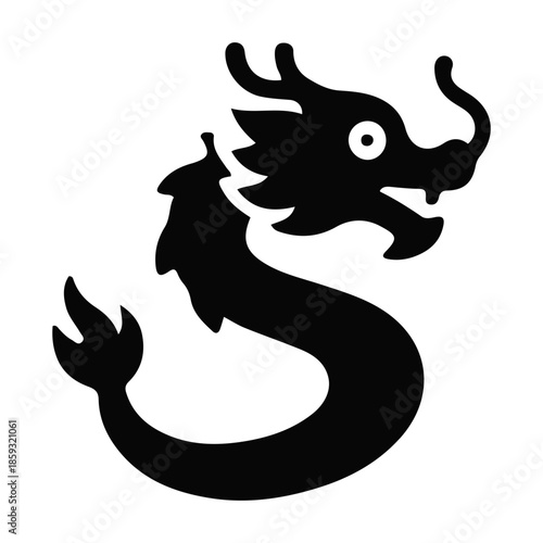 Stylized depiction of a powerful and mystical dragon, embodying good fortune and strength, perfect for celebrating the upcoming lunar new year festivities and cultural events