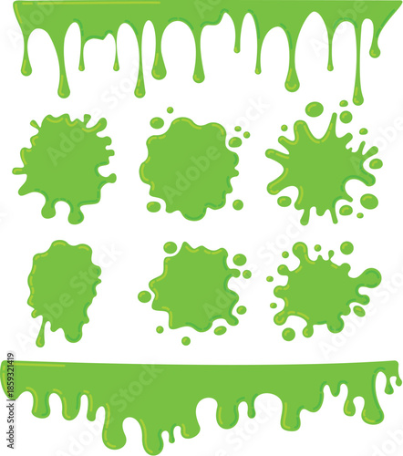 Artistic liquid drips paint with colorful bright gradients illustration vector