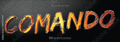 commando military brush text effect vector