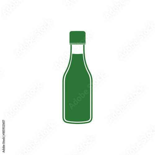 A simple green bottle icon symbolizing liquids, beverages, and containers, perfect for various design applications