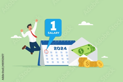 Salary Day and Happy Worker