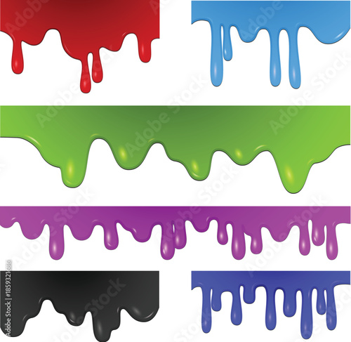 Bright neon slime dripping effect for spooky halloween theme vector