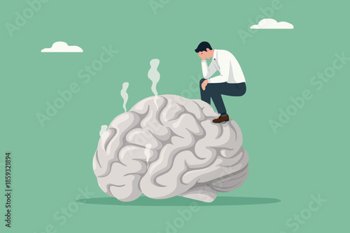 Thinking Man On Brain Idea