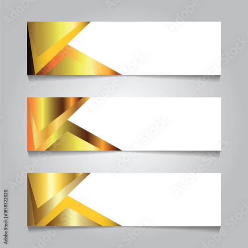 Luxury gold promotional label with 3d realistic shadow effect vector