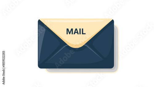 Blue Envelope with Mail Inside.