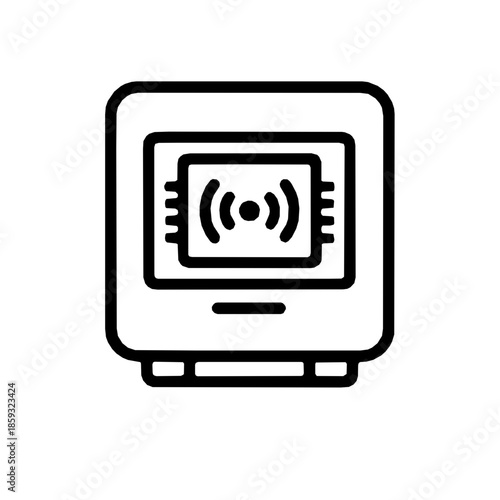 Cardless ATM contactless withdrawal rounded accessibility icon (vector)