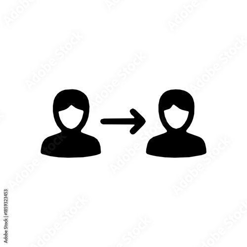 Peer to peer money transfer rounded accessibility icon (vector)