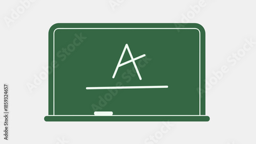Green Chalkboard with White Letter A.