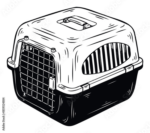 Sturdy pet carrier for safe animal transportation, an essential accessory for veterinarians, pet owners, and animal care professionals seeking reliable travel solutions.