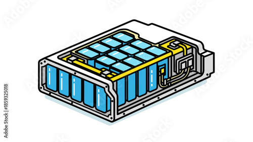 Lithium Ion Battery Cell Illustration.