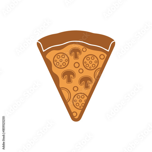 A delicious slice of mushroom pizza, perfect for a quick meal or a satisfying snack, showcasing classic flavors and toppings