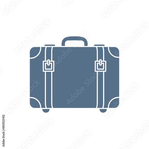 A crisp vector illustration of a traditional travel suitcase, perfect for symbolizing journeys, vacations, and packing essentials for any adventure or business trip