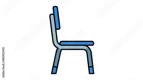 Simple Blue Chair Illustration Design Element.