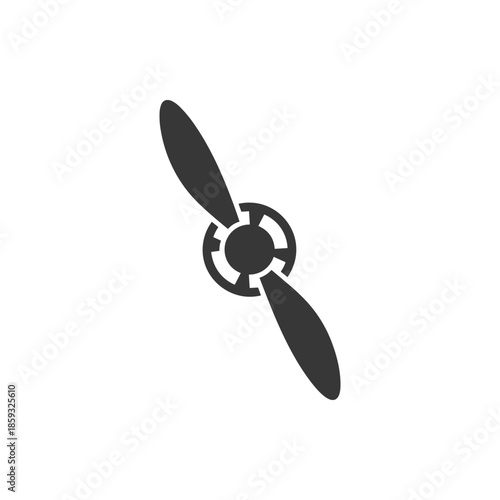 Modern vector icon showcasing a simple yet powerful propeller design, symbolizing movement, aerospace, and engineering innovation for creative projects, ideal for digital interfaces