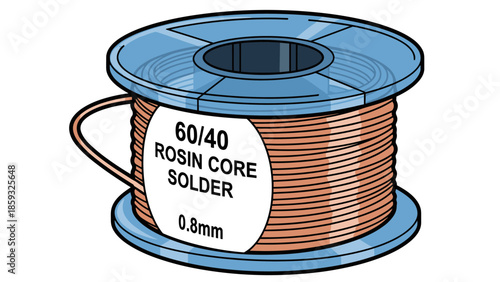 Spool of Copper Rosin Core Solder Wire.