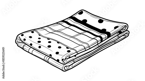 Stack of Folded Blankets with Polka Dots.