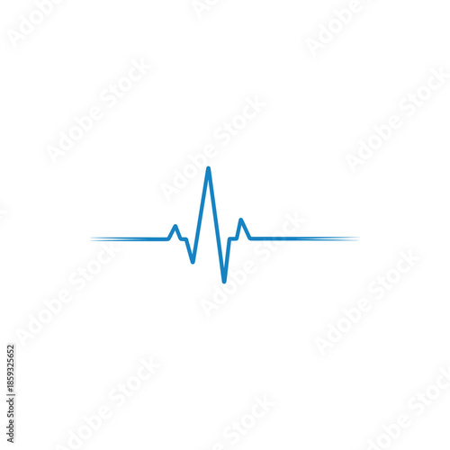 A simple, clean electrocardiogram (ECG) waveform representing a heartbeat on a white background, symbolizing life and health