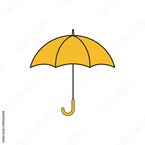 A bright yellow open umbrella, a classic symbol of rain protection and readiness for changing weather, offering shelter and a touch of color to any forecast