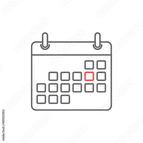 Calendar Icon with Highlighted Day, Planning and Scheduling Concept