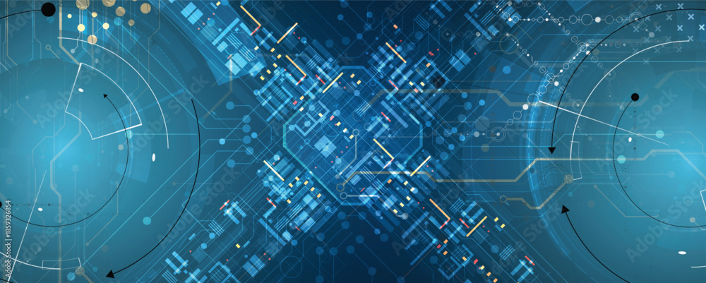 Obraz premium Abstract matrix simulation technology and science background