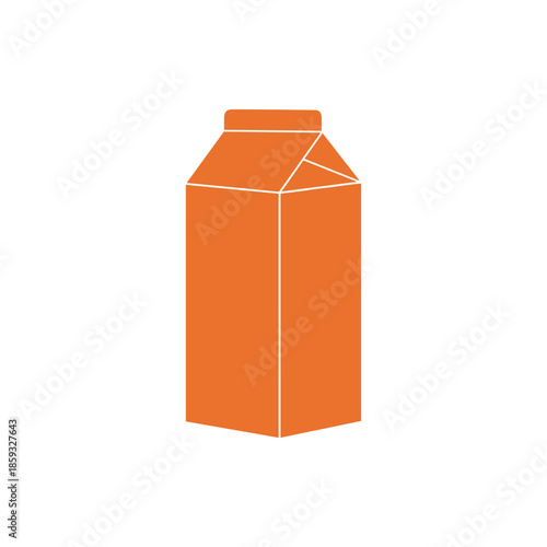 Orange Beverage Container Icon representing a carton of juice or milk