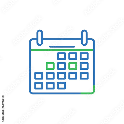 Calendar icon, planning and scheduling concept, simple line art, business icon