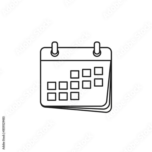 Calendar icon, simple line drawing, planning and scheduling concept