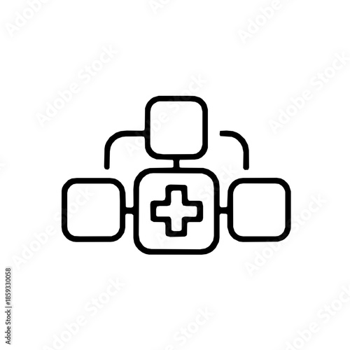 Blockchain medical records secure ledger rounded accessibility icon (vector)