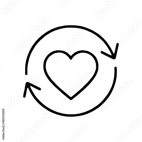 Organ donation digital registry rounded accessibility icon (vector)