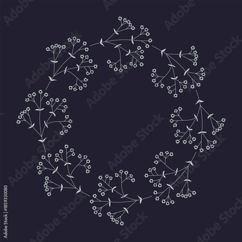 Decorative floral simple vector frame