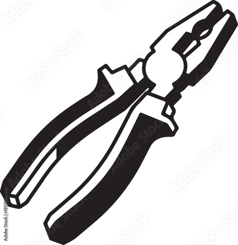 Flat nose pliers tool vector illustration isolated on a white background