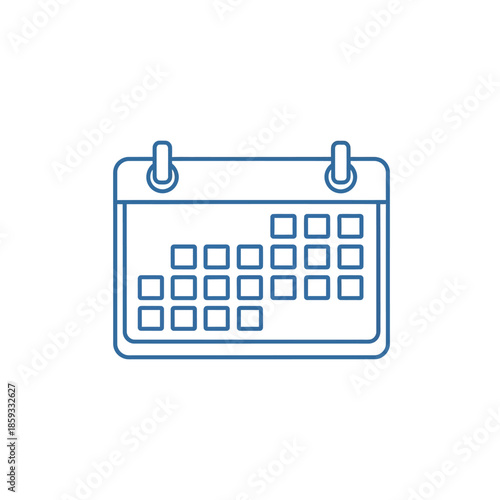 Clean Line Art Calendar Icon, Planning and Scheduling Concept