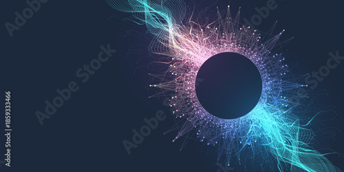 AI Banner Concept In The Digital Style. Generative Ideas Design Element For Internet Technology. Futuristic Technology Concept Artificial Intelligence.