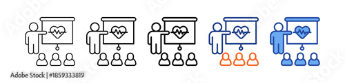 Health Education Different Set Vector Icon