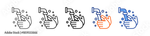 Hand Washing Different Set Vector Icon