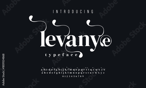 Elegant Font Uppercase Lowercase and Number. Classic Lettering Minimal Fashion Designs. Typography modern Serif fonts regular decorative vintage concept.