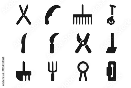 Shear cutter icon edging tools edge icons vector outdoor foot tile weed