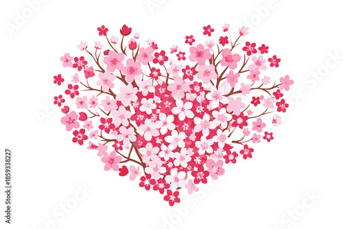 heart made of pink flowers