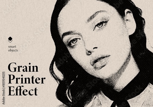 Grain Printer Effect Mockup