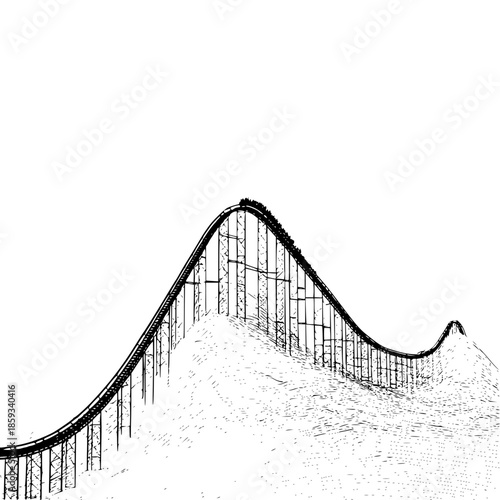 Rollercoaster adventure on a thrilling ride with high peaks and steep drops for an unforgettable experience