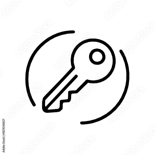 Access control identity management rounded outline icon (vector)